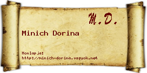 Minich Dorina névjegykártya